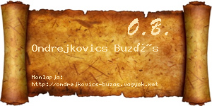 Ondrejkovics Buzás névjegykártya